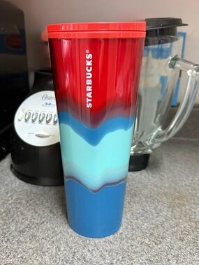 Starbucks Summer 2021 Collection Tie-Dye Wave Tumbler No Straw